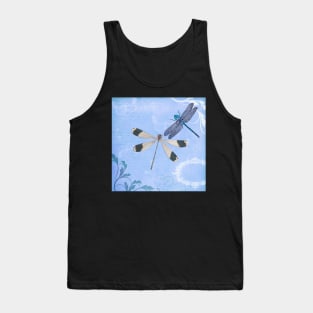 Dragonfly Cute Blue,Teal Floral Dragonflies & Butterflies  Hippie BOHO Style Dragonflies Nature Gift Products Tank Top